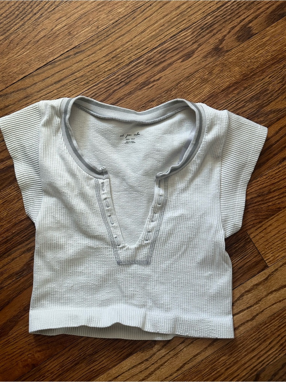 Women’s White Ribbed Out From Under Crop Top